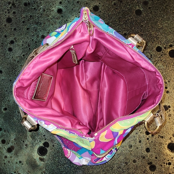 Coach Poppy Pop C Glam 15293 Pocket Tote Shoulder Bag RARE Limited Edition - Picture 10 of 16